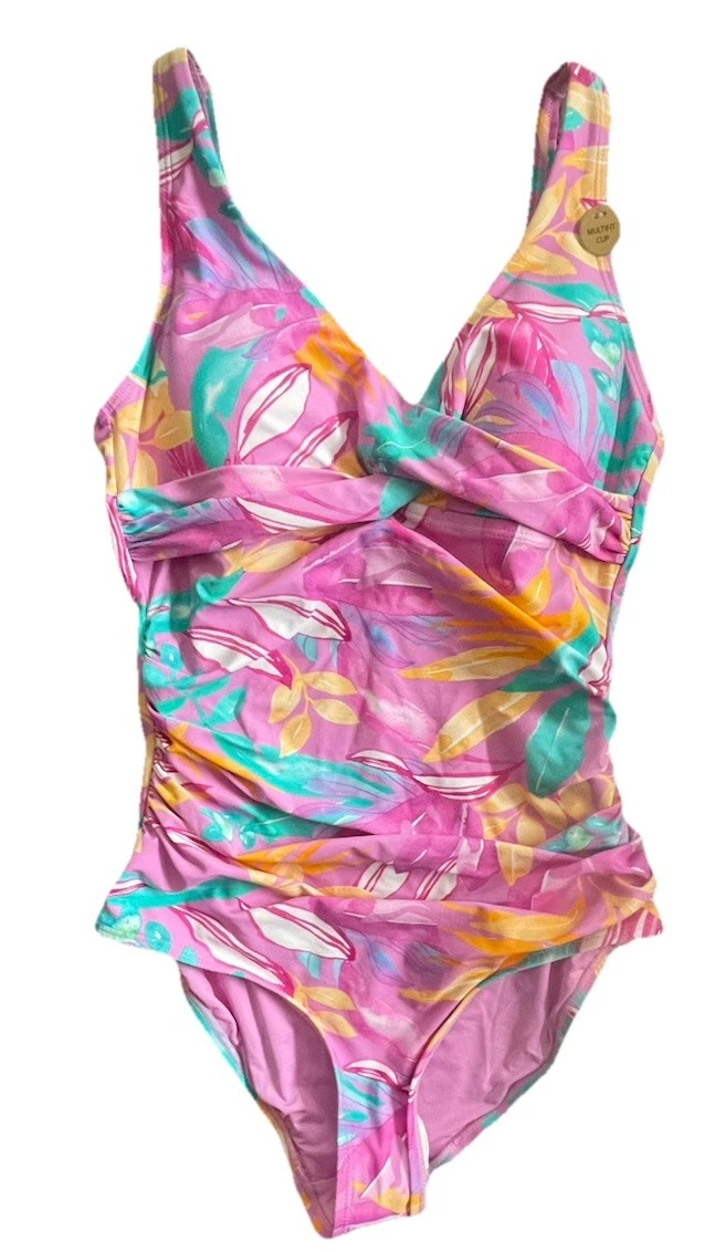 Nip Tuck Multicolor Floral one-piece Multi Cup swimsuit Size 6