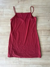 Vintage 90s Express Red Slip Dress Womens 13/14 Y2K Minimal Cami Grunge