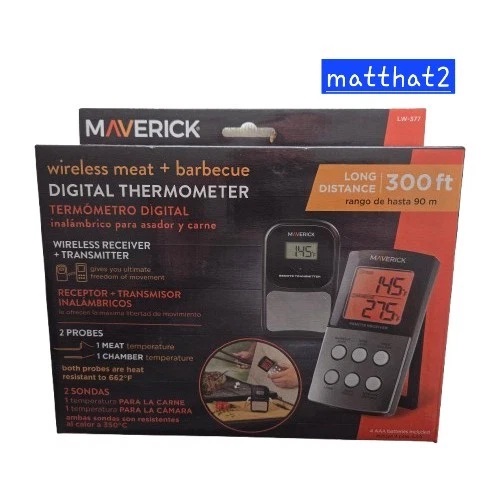 Maverick Wireless Meat, Barbecue Grill Digital Thermometer 300 Ft Range LW-377