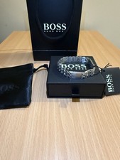 Hugo Boss Men’s Silver Stainless Steel Bracelet with Box, Pouch & Gift Bag