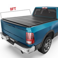 8ft Bed 4-fold Hard Tonneau Cover For 2002-2024 Dodge Ram 1500 Classic 2500 3500