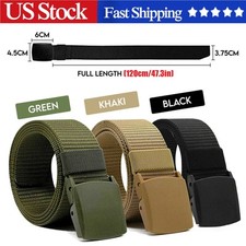 Plastic Cam Buckle Nylon Canvas Tactical Waistband Webbing Men's Military Belt