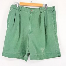 Vintage Banana Republic Safari  Travel Green Pleated Cotton Shorts Mens 38