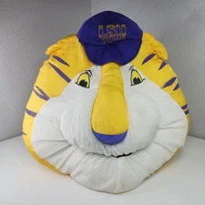 1995 LSU Tigers Mike the Tiger Pillow Plush Stuffins 17" Mascot Head Vintage