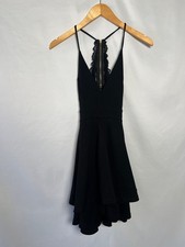 Windsor Women’s Black Lace V-neck Double Tier Dress - Size S