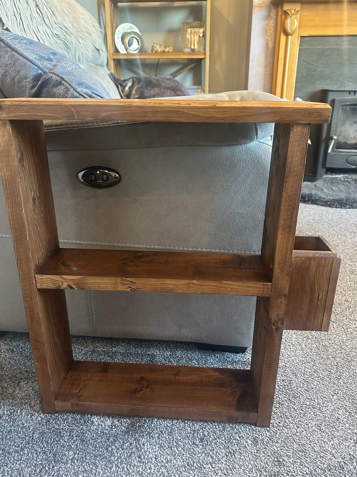 Side Table Hand Made Solid Wood Rustic Style