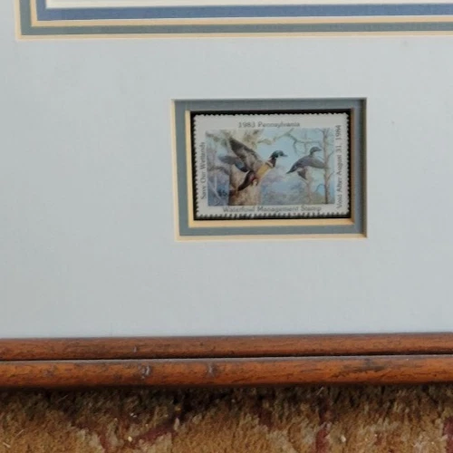 Signed 1983 Pennsylvania Wood Duck Stamp Print  2 Stamps 2564/7380 Ned Smith 17" - Image 4 of 4