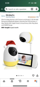 Ellie Pro Baby Monitor with Camera and Audio,5'' IPS 2K UHD Resolution,6000mAh
