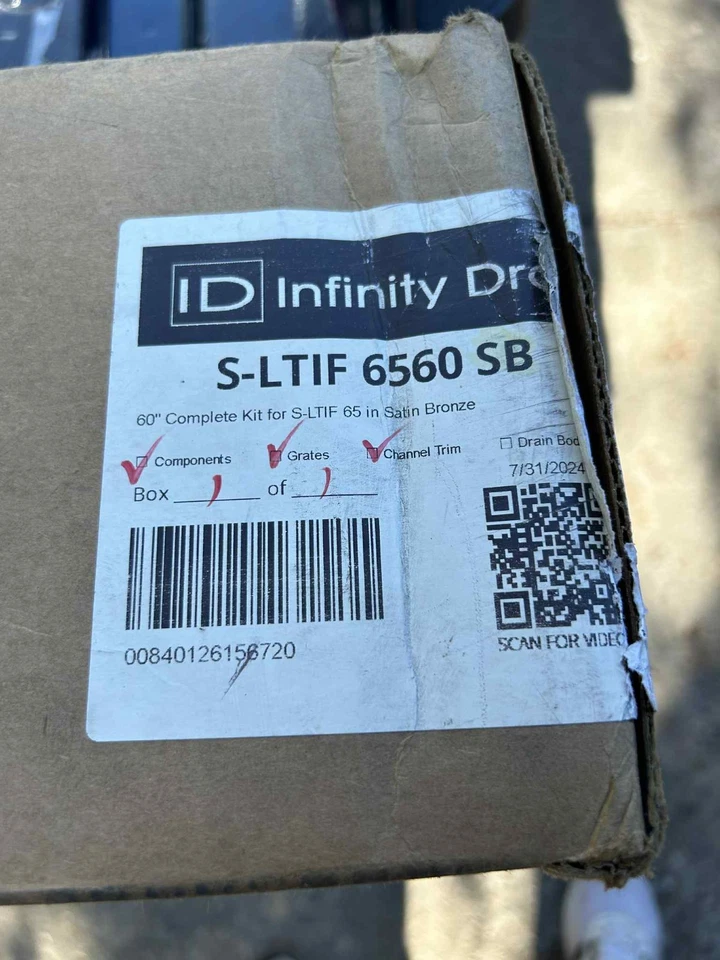 Kit completo Infinity Drain 60" para S-LTIF 6560 SB em bronze acetinado - Imagem 2 de 3