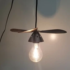 Repurposed Fan Blade to Industrial Pendant Swag Lighting Rustic Ceiling Lighting