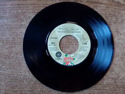 1975 VERY GOOD++RIGHTEOUS BROS.-Never Say I Love You/HIGH BLOOD PRESSURE 7011 45