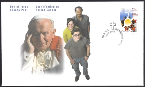 🍁Canada    #1957    "WORLD YOUTH DAY"   Brand New  2002  First Day Cover