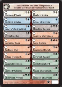Double-Sided Card Checklist x4 - Innistrad - NM-Mint, English - Innistrad