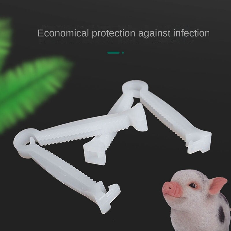 100 Pcs Disposable Clamps Animals Livestock Pig Equipment for Pig