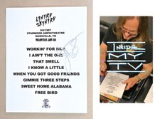 LYNYRD SKYNYRD Johnny Van Zant signed NOVELTY SET LIST page FIRST SHOW COA