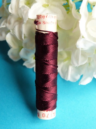 1289BTER Superb Coil Drawstring Silk Gutermann Domo Garnet N°370 - Picture 1 of 2