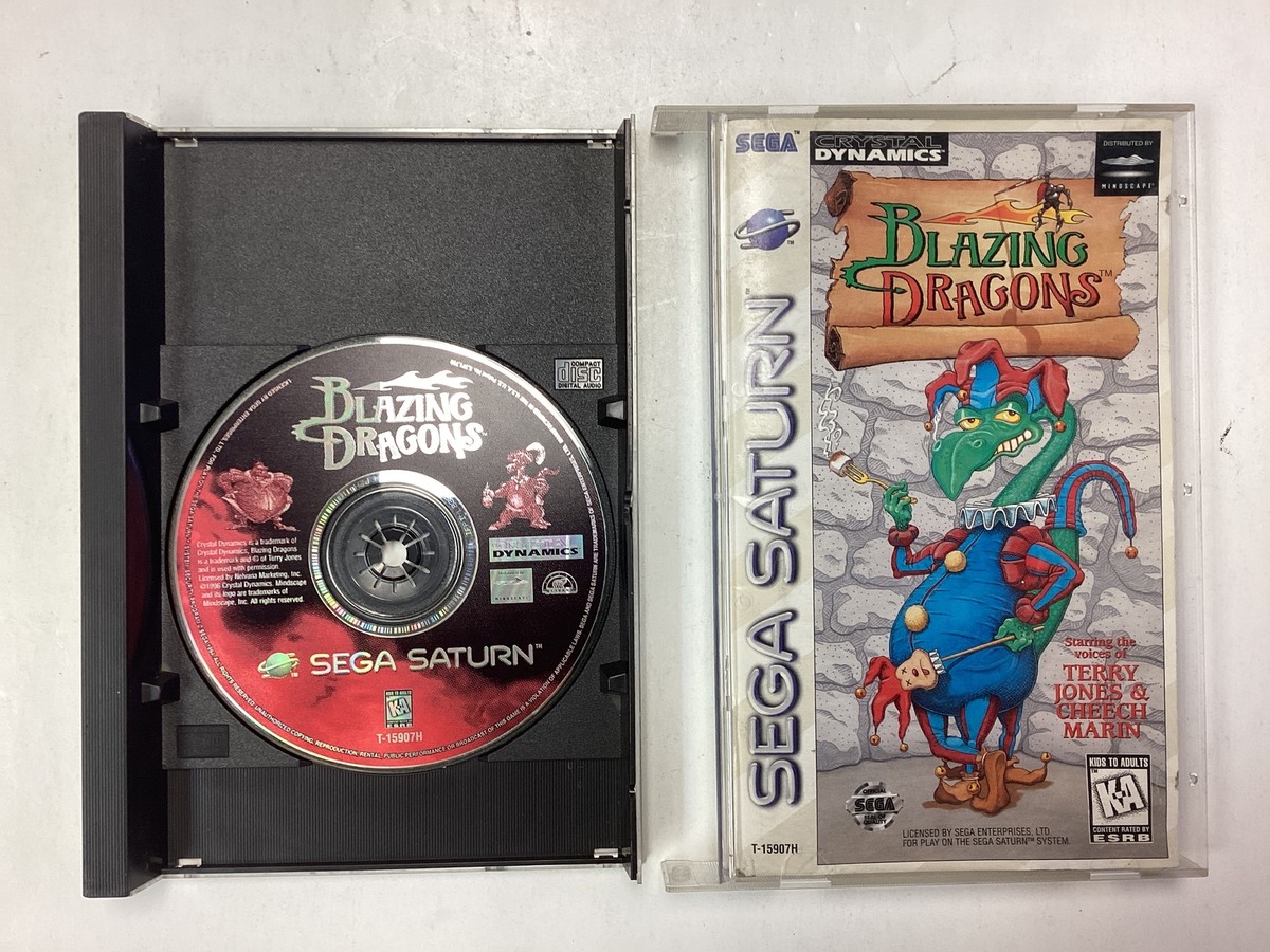 Blazing Dragons- Sega Saturn Long Box Complete TESTED CIB with Reg