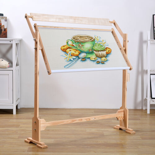 Adjustable DIY Solid Wood Cross Stitch Frame Vertical Embroidery Hoop Stand