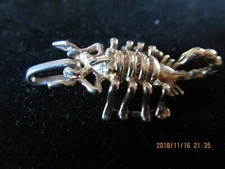 Sterling silver scorpion charm pendent