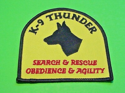 K-9 THUNDER SEARCH & RESCUE  3 1/2 x 4 1/4''  POLICE PATCH  FREE SHIPPING!!!