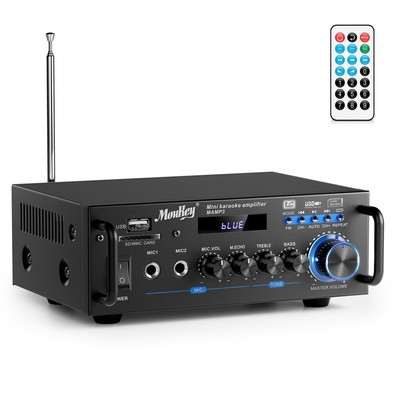 Moukey 2 Channel Amplifier for Stereo Audio Speakers Bluetooth 5.0 - Portable...