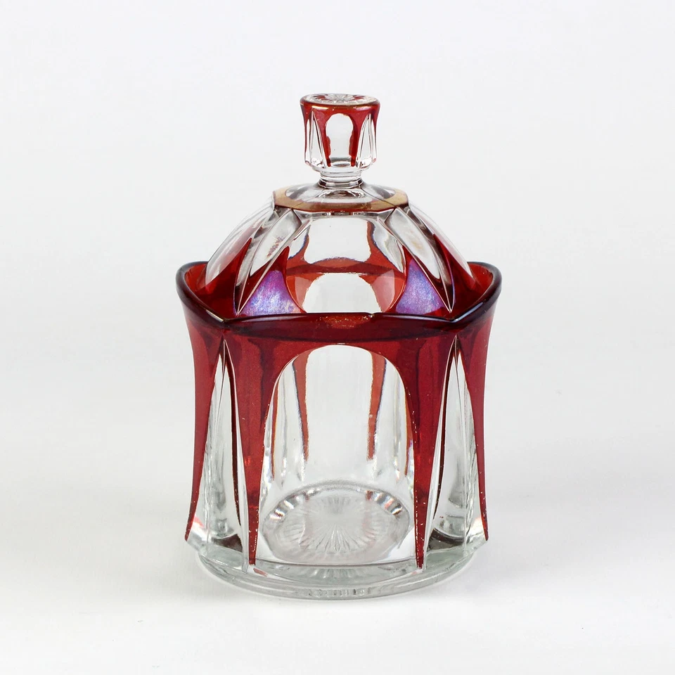 Tarentum Puritan Ruby Stained Table Set, Antique Glass EAPG Butter Creamer Sugar - Image 4 of 4