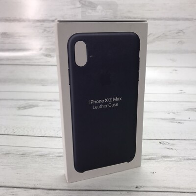 Official Apple Leather Case Cover for iPhone XS Max Leather Midnight Blue 