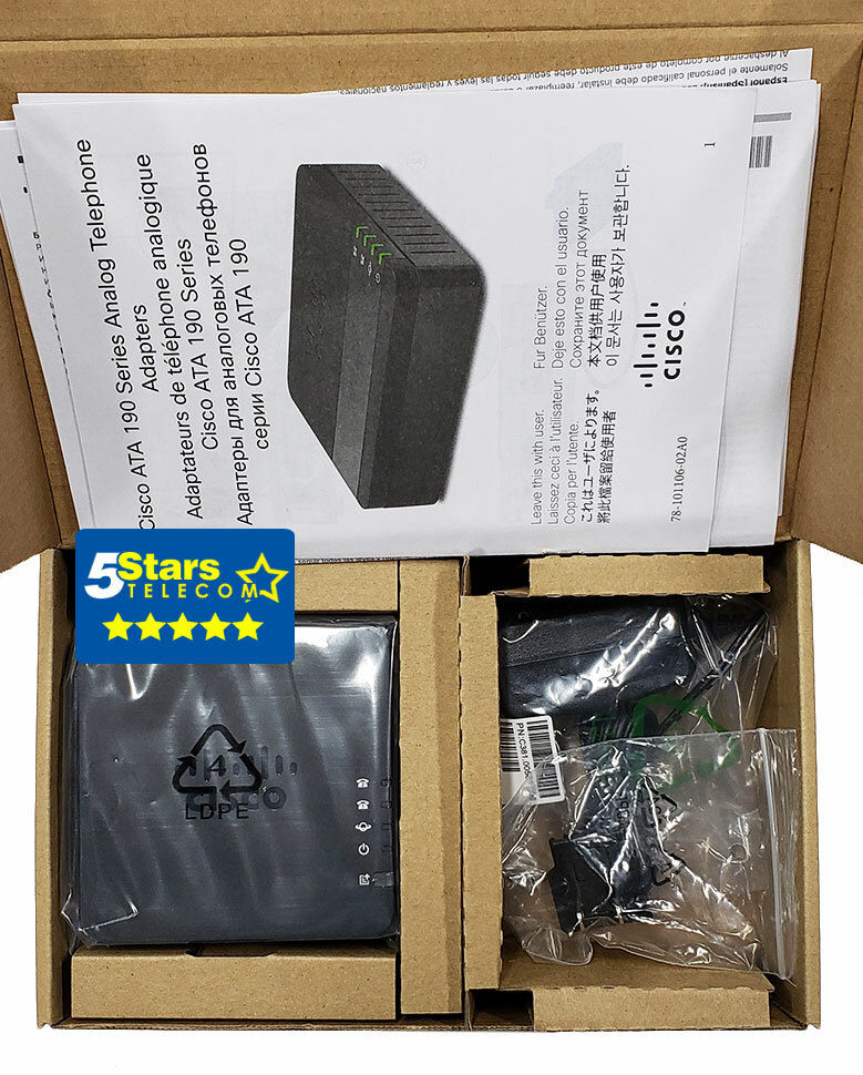 Cisco ATA191 Multiplatform Analog Telephone Adapter (ATA1913PWK9