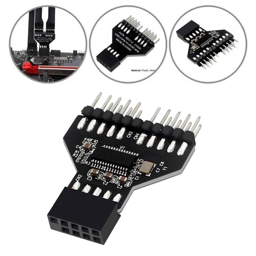 USB2.0 9Pin USB Header Female 1 to 2 Male Extension Splitter Accessories - Bild 4 von 9
