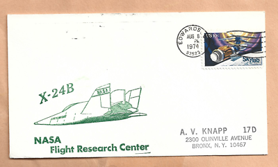 X-24B NASA RESEARCH CENTER AUG 8,1974 EAFB SPACE COVER NASA | eBay