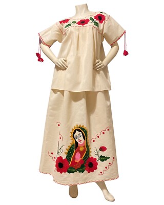 Hand Embroidered Mexican Manta Virgen de Guadalupe 2 Piece Outfit Skirt & Top L | eBay Hand Embroidered Mexican Manta Virgen de Guadalupe 2 Piece Outfit Skirt & Top L | eBay
