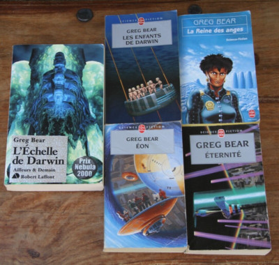 GREG BEAR - KONVOLUT 5 BÜCHER - DARWIN - EON / ETERNITE - R. LAFFONT / POCKET