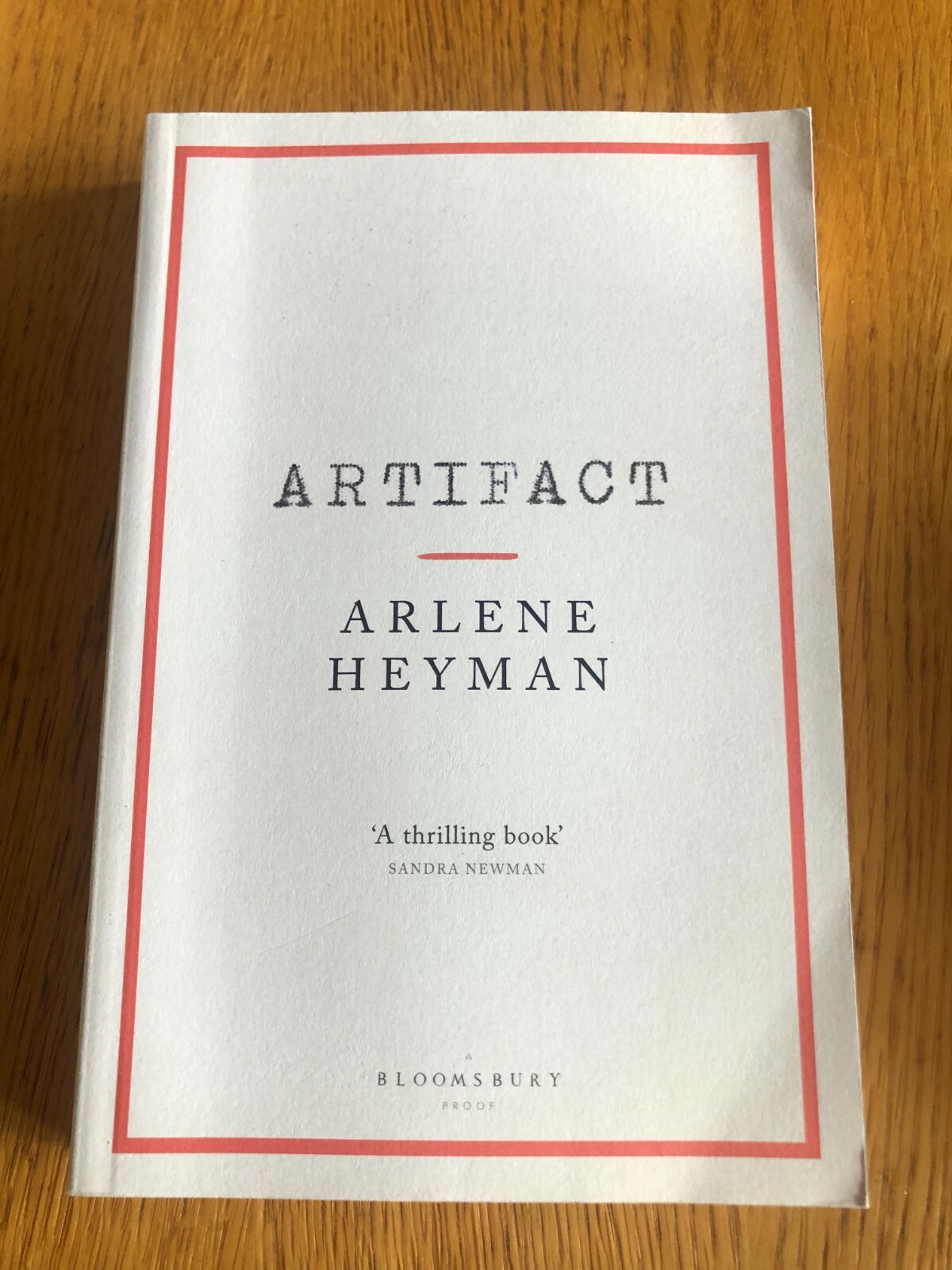 ARTIFACT by ARLENE HEYMAN - BLOOMSBURY - 2020 - P/B - *PROOF*