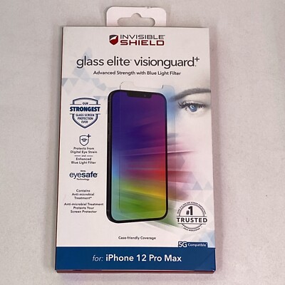 InvisibleShield Zagg Glass Elite VisionGuard+ Screen Protector iPhone 12  Pro Max 840056131330|