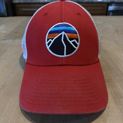 Patagonia Fitz Roy Emblem Lopro Trucker Hat - Very Good - Red