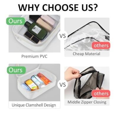 TSA Approved Clear Travel Toiletry Bag - 2 Pack Quart Size Makeup Bags For Men And Women | Buy Now With Express International Delivery