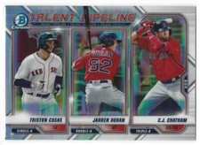 CASAS / DURAN / CHATHAM 21 BOWMAN CHROME TALENT PIPELINE REFRACTOR RED SOX D1
