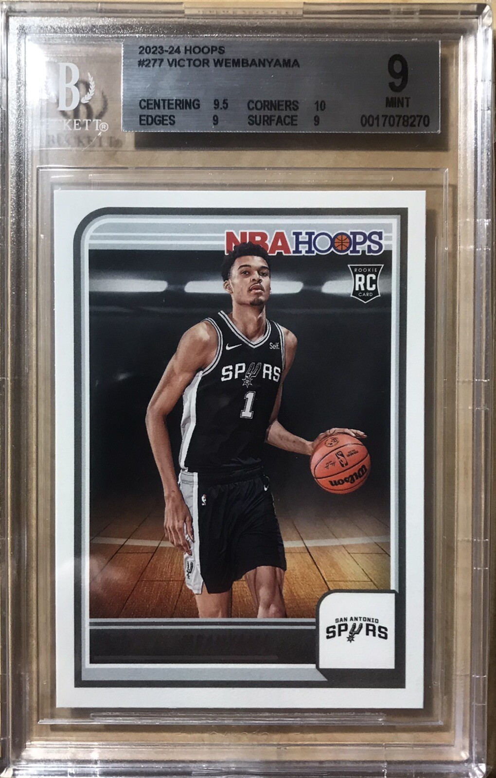 2023-24 Panini NBA Hoops Victor Wembanyama RC BGS 9++ San Antonio Spurs #277