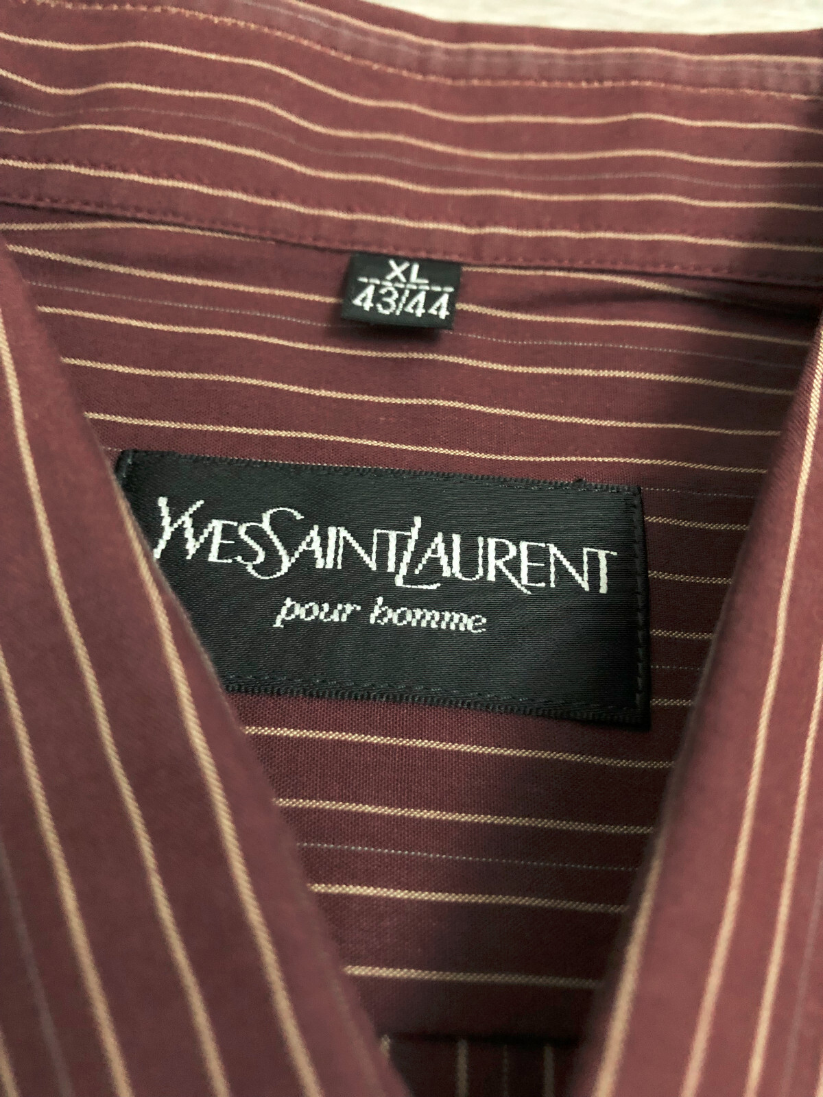 Camicia a righe Yves Saint Laurent YSL marrone taglia XL 43 44