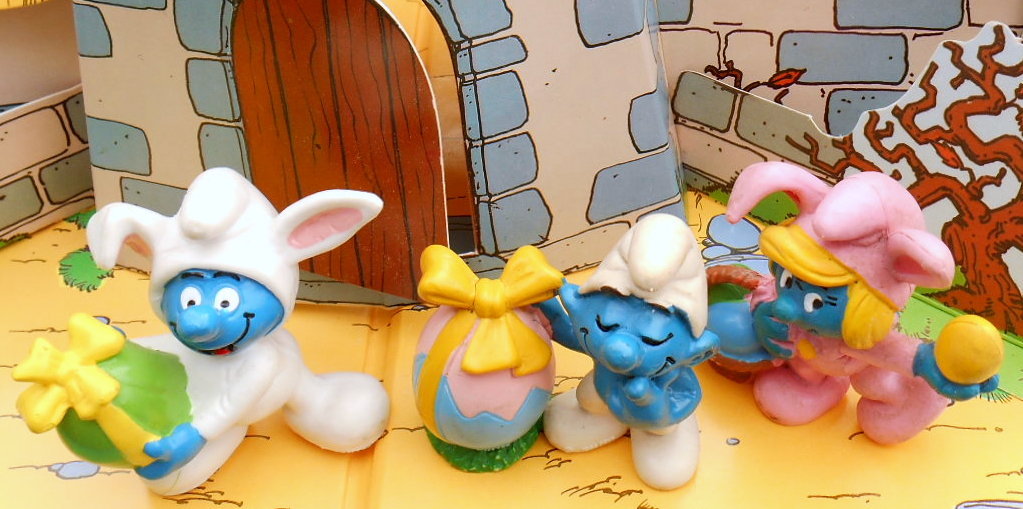 Schtroumpf EMPIRE gnome moqueur yeux fermés Smurf pitufos puffi H.K 78 RARE