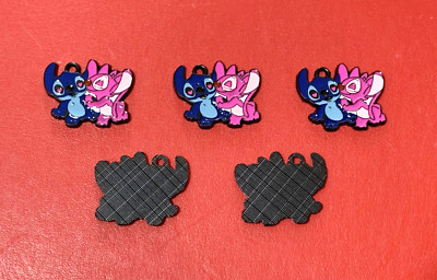 5 X STITCH & ANGEL CHARMS ANHÄNGER EMAILLE METALL