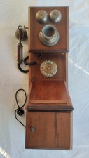 Antico Telefono Legno Da Parete