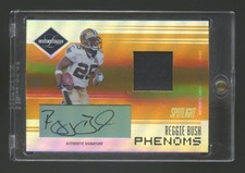 2006 LEAF LIMITED REGGIE BUSH PHENOMS RC AUTOGRAPH PATCH GOLD PRIZM #ED 9/10 USC
