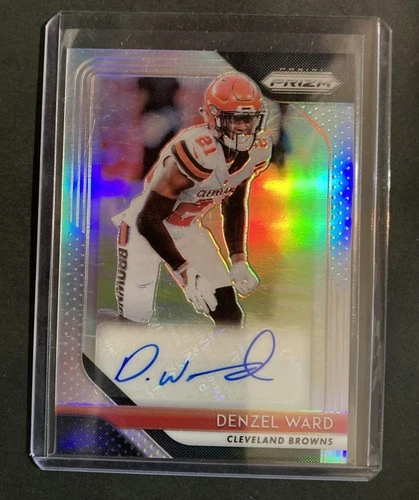 DENZEL WARD 2018 PANINI PRIZM AUTOGRAPH SILVER ROOKIE BROWNS RC AUTO RARE