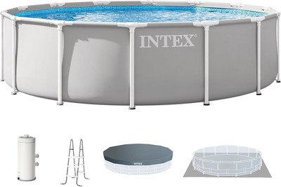 14 Ft X 42 in above Ground Pool Set, Round Swimming Pool with Steel Frame