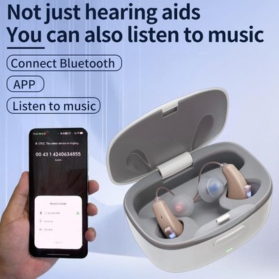 Bluetooth APP Hearing Aids For Seniors Rechargeable With Noise Cancellation OTC