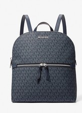 Image of Michael Kors Dallas Medium Signature Logo Backpack Bag Excellent Condition