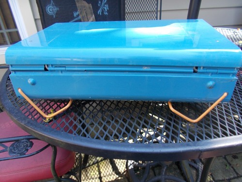 Vintage Sears 2 Burner Camp Stove Blue Orange Liquid Gas Model 476.74960 NEW - Picture 10 of 24
