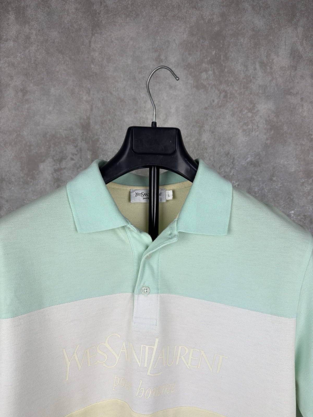 Polo Yves Saint Laurent logo grande taglia L uomo rara vintage