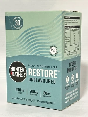 Hunter & Gather Electrolytes 30 Sachets | No Sugar | Unflavoured | Keto Friendly